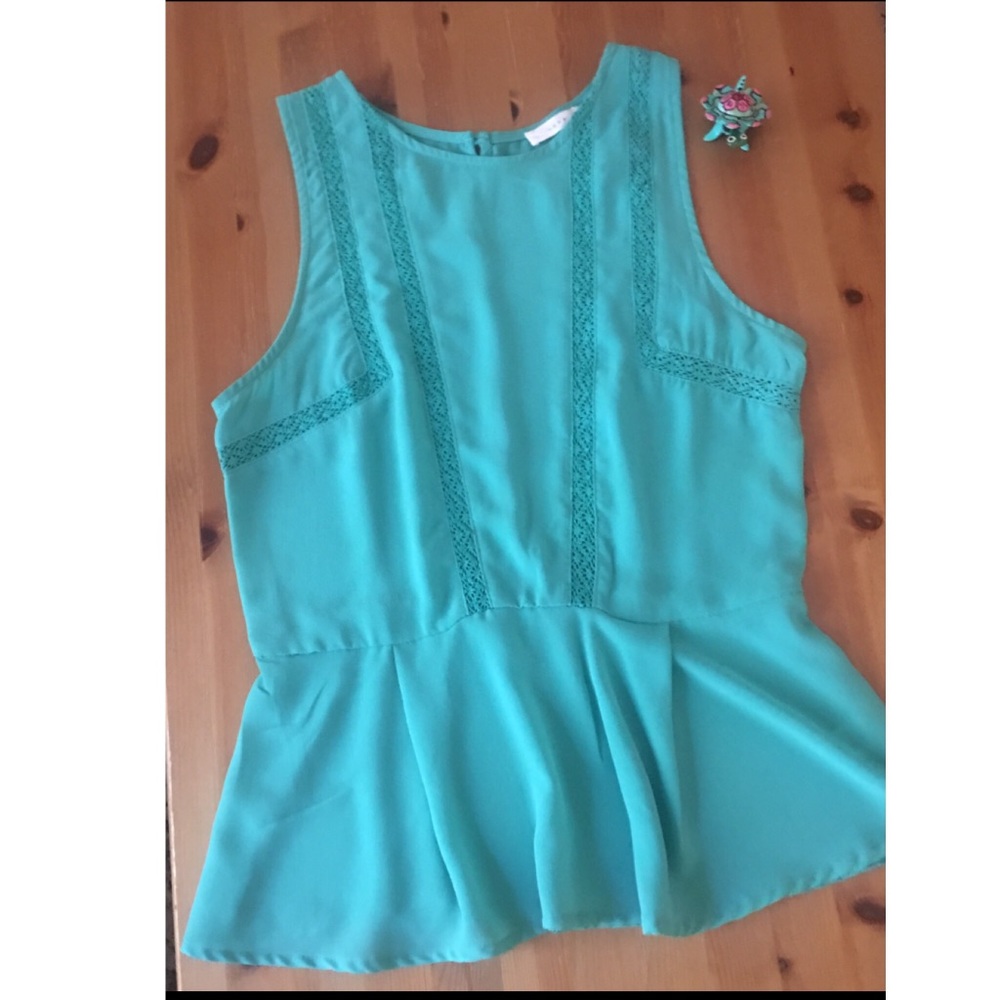 Teal peplum top