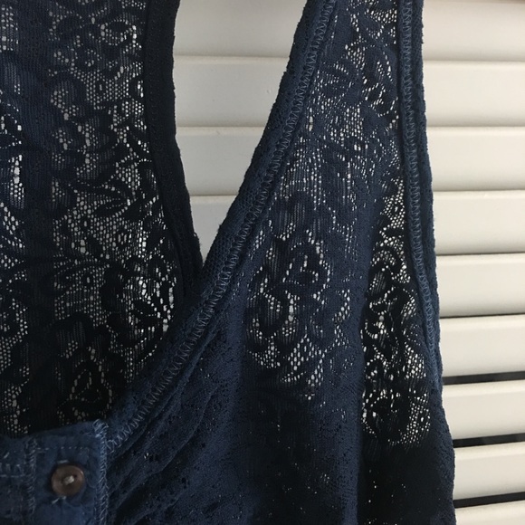 Abercrombie & Fitch navy lace top - Picture 2 of 3