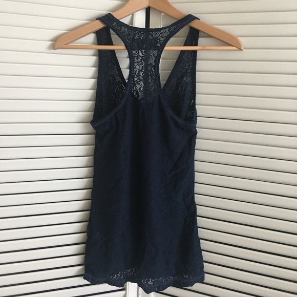Abercrombie & Fitch navy lace top - Picture 3 of 3