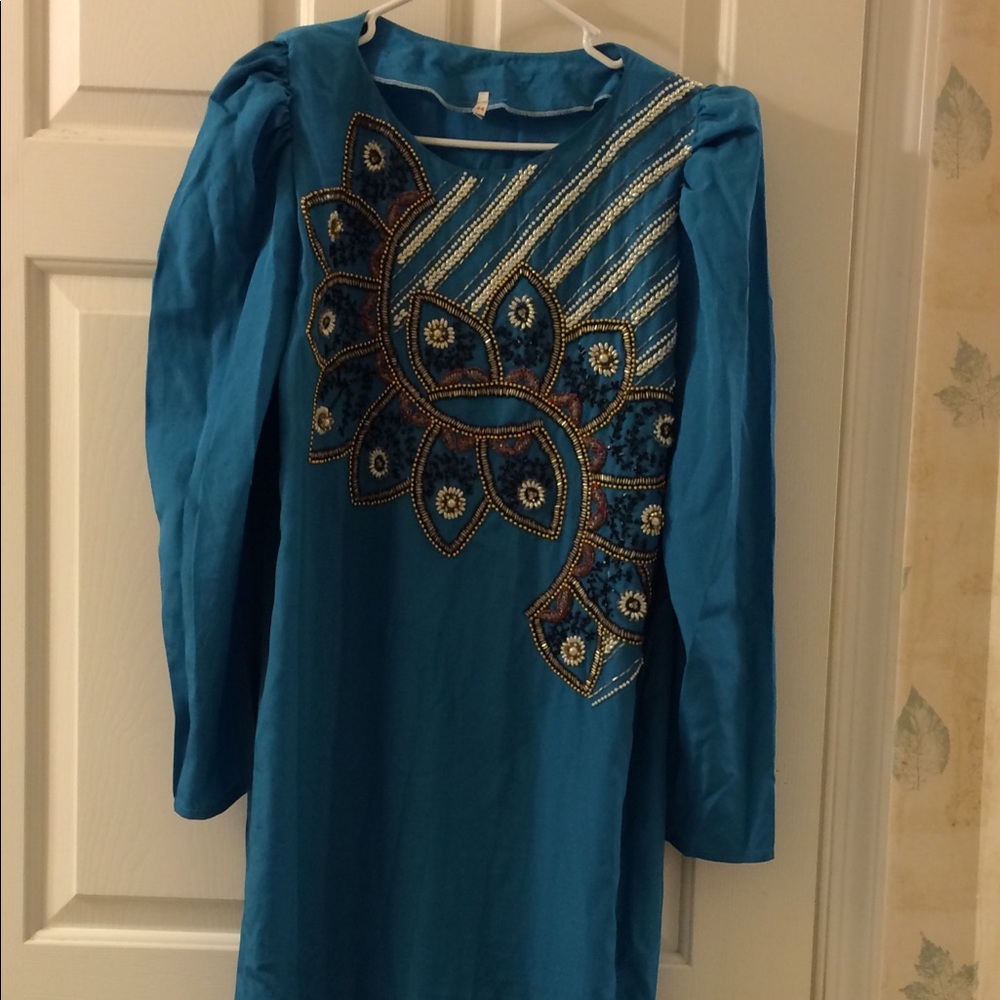 Hand made overseas long beaded dress