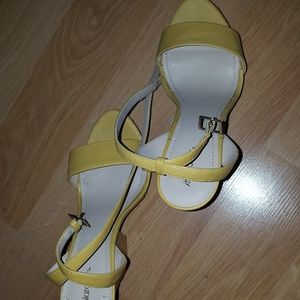 Yellow wedge heels