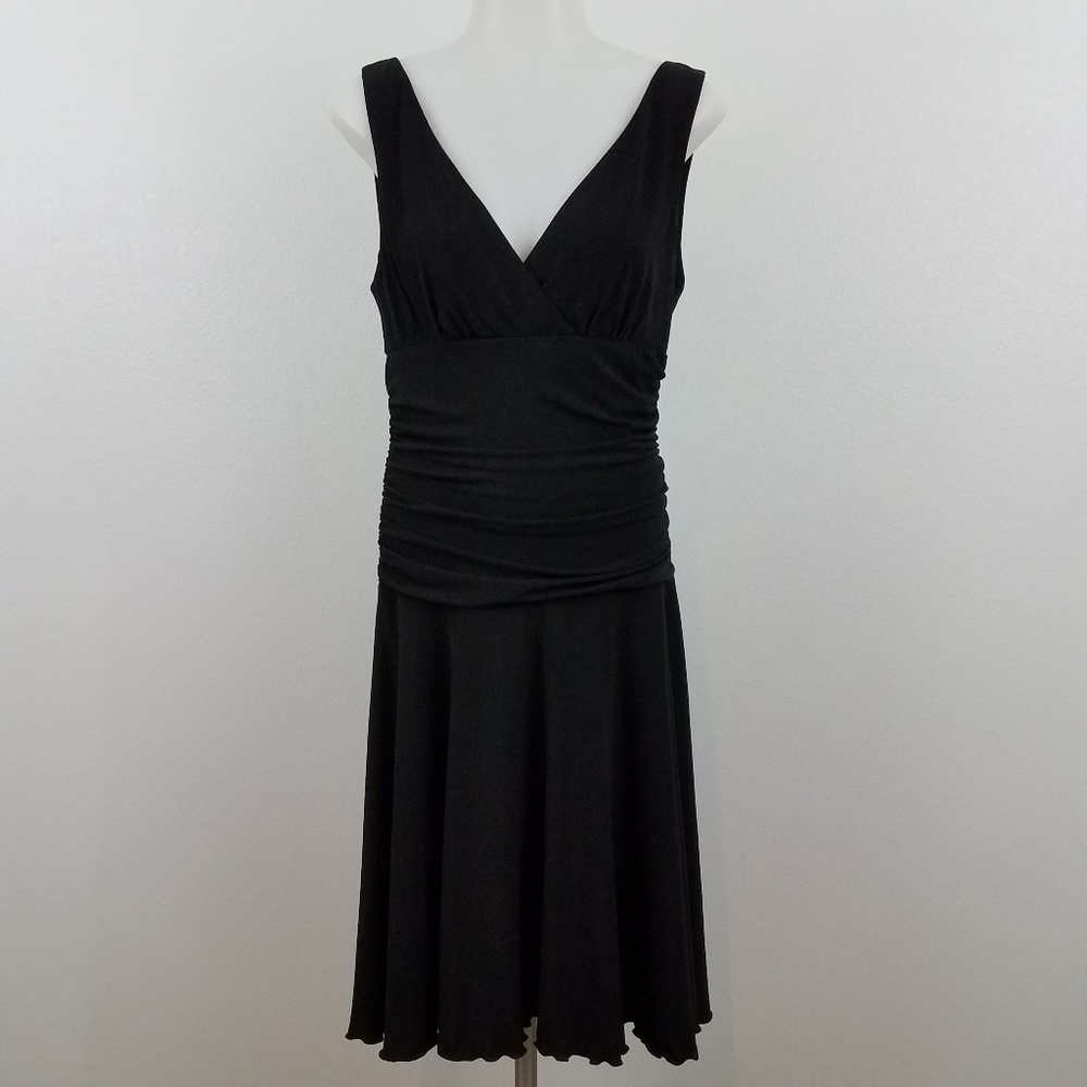 Connected Ruched V-neck Dress