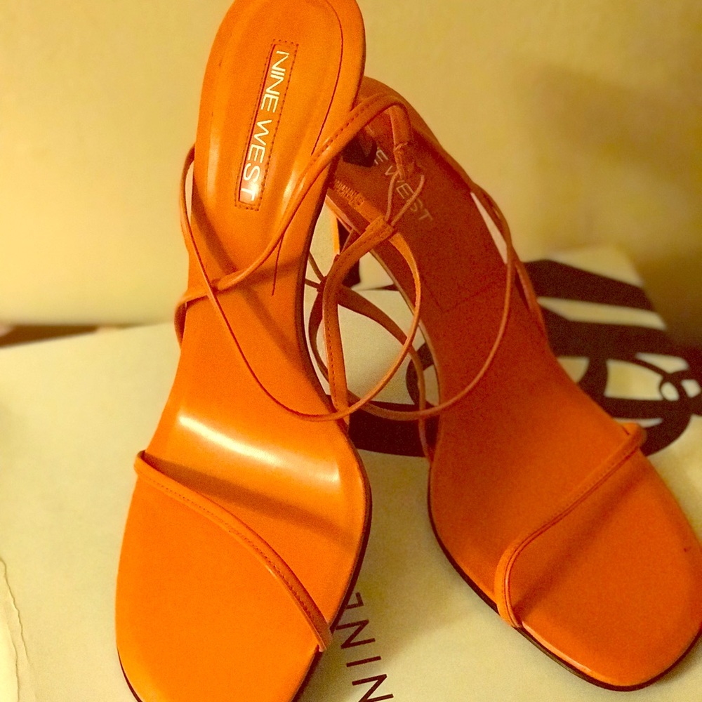 Cute orange nine West sandals