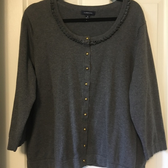 LANDS END Sweaters - LANDS END 100% cotton gray sweater