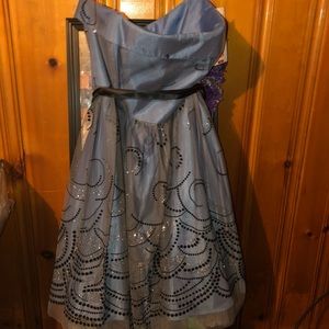 Strapless short blue dress size 15/16