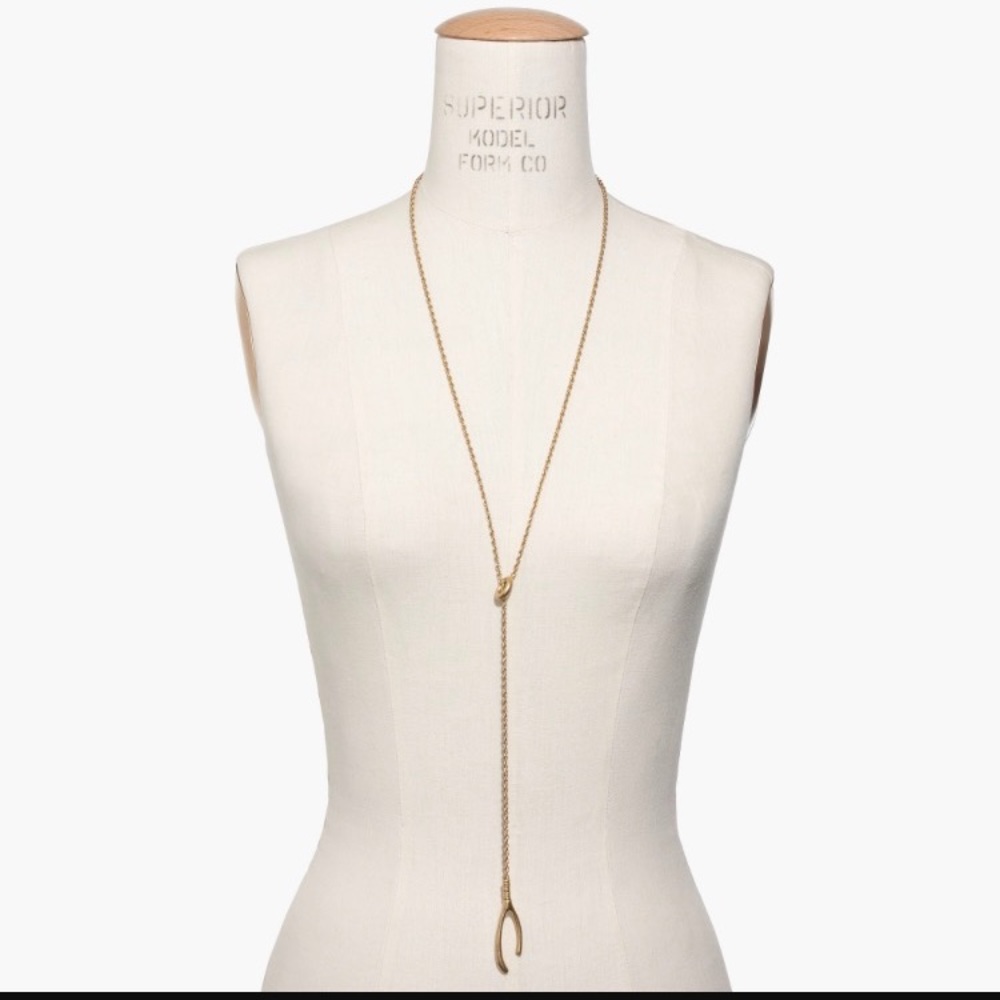 Long Madewell wishbone necklace