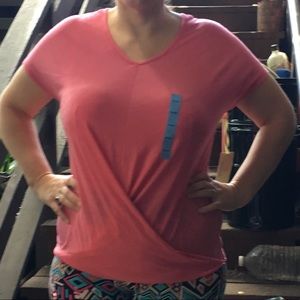 Tangerine Criss Cross front Tshirt