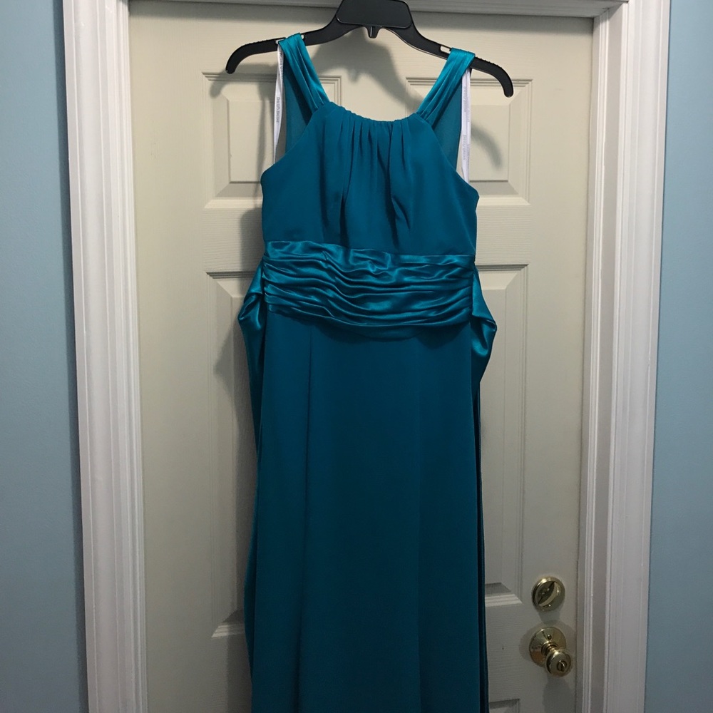 Blue Gown with Ribbon Tie Waist