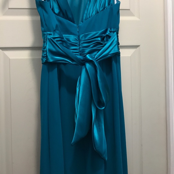 Blue Gown with Ribbon Tie Waist - Picture 5 of 6