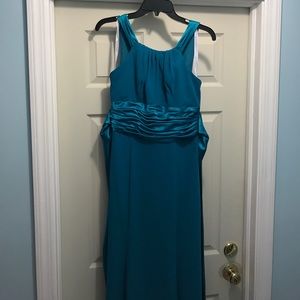 Blue Gown with Ribbon Tie Waist