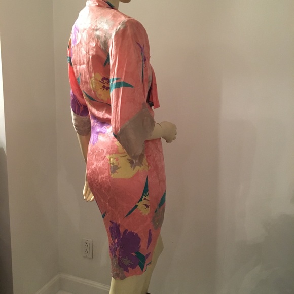 ✨Vintage 1980's✨Flora Kung 100% Silk wrap dress - Picture 3 of 10