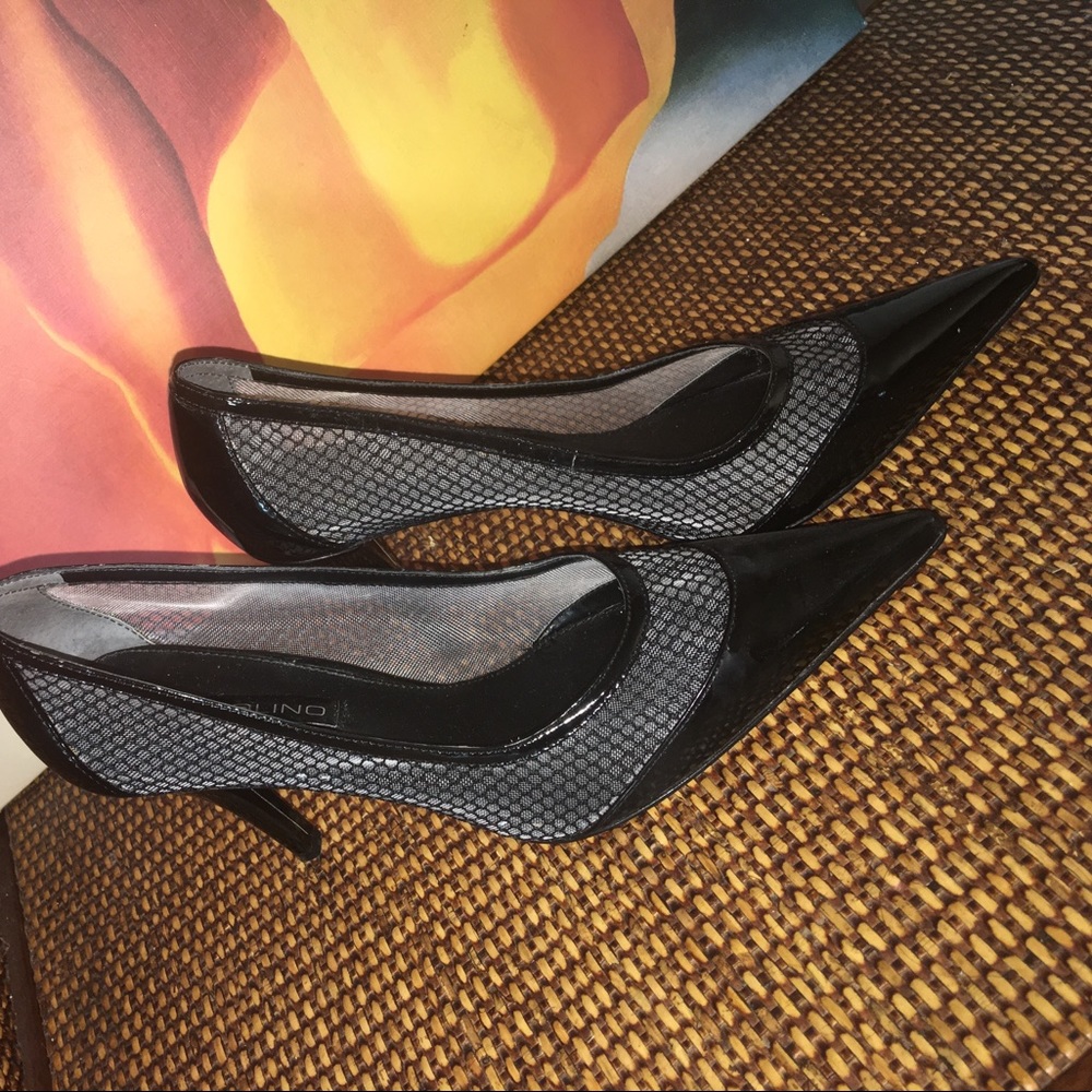 Black Mesh Bandalino Heels