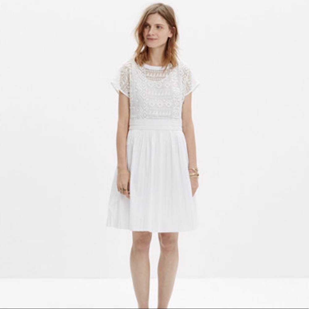Madewell Geo Lace White Dress