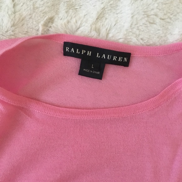 Baby pink 100% cashmere Ralph Lauren tee - Picture 2 of 3