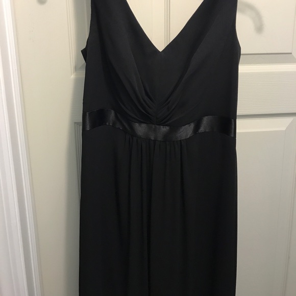 Black Gown with Ruffle Down Back - Picture 3 of 5