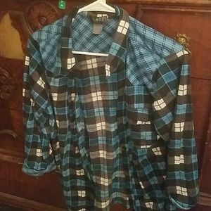 Blue plaid Button up