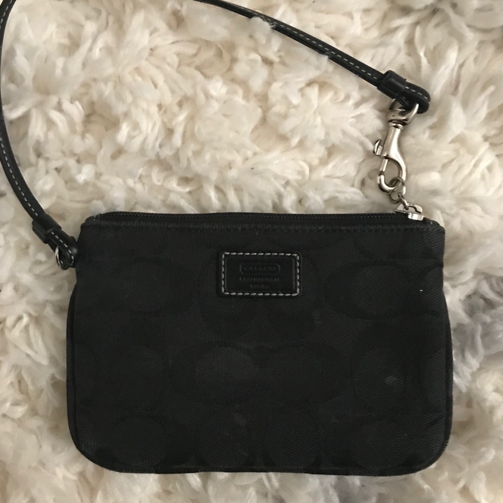 Small black coach wristlet