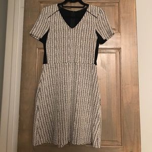 Modern and Classy Black/ White Vneck Dress