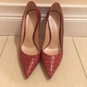 Red/Burgundy Casadei Blade Heel Pump sz 8