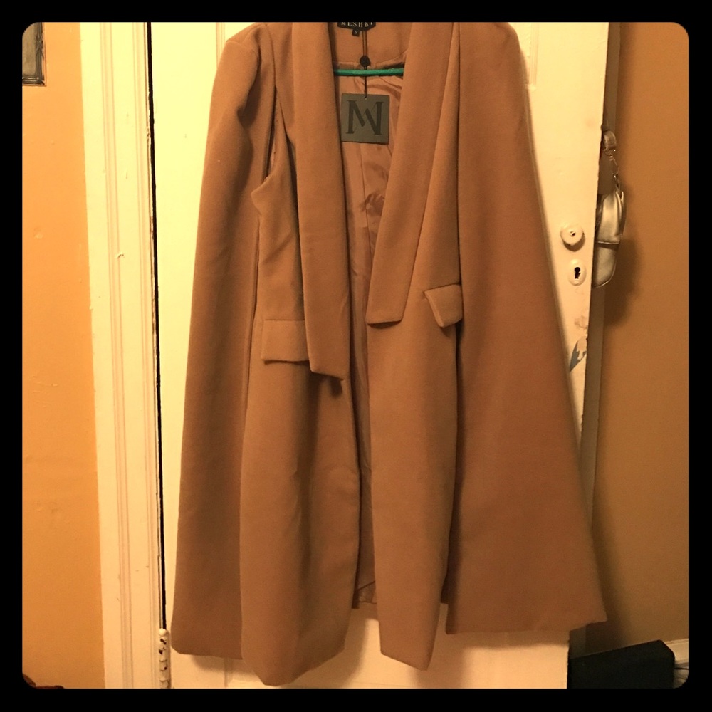 Camel cape coat