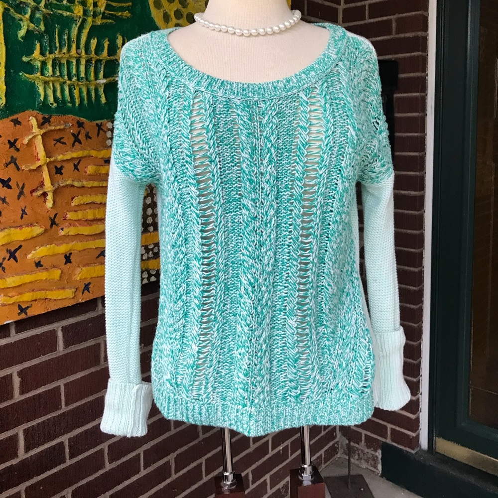 American Eagle Outfitters Teal Knit Sweater
