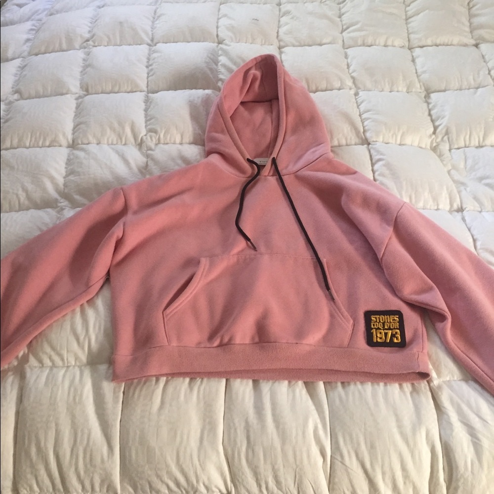 Pink crop hoodie