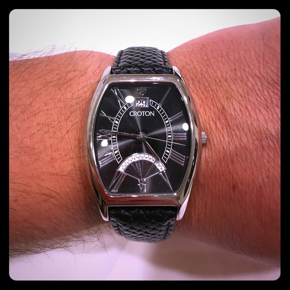 CROTON WATCH🔥 NICE LEATHER STRAP