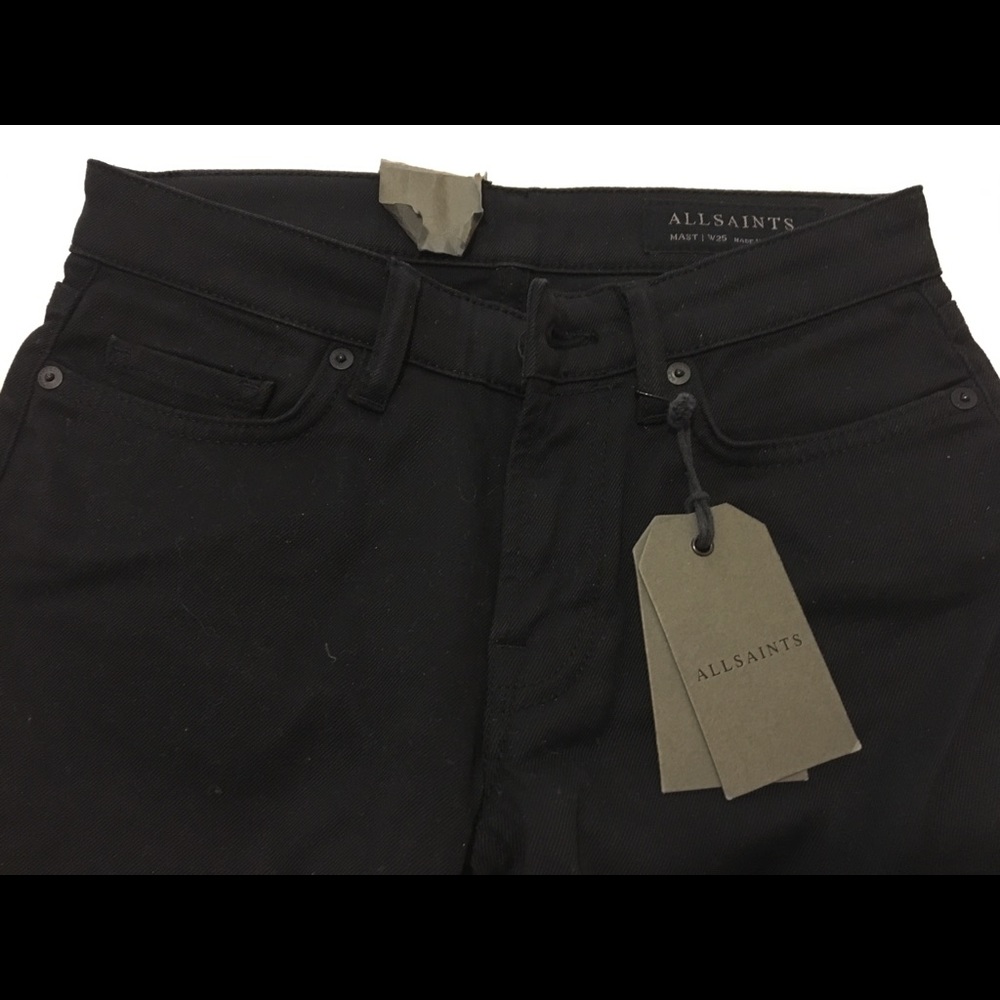 Size 25 All Saints Mast black skinny jeans.