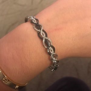 Black and white diamond bangle