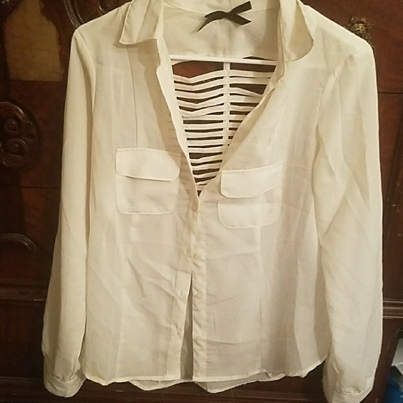 Caged Back Button up - Picture 1 of 2