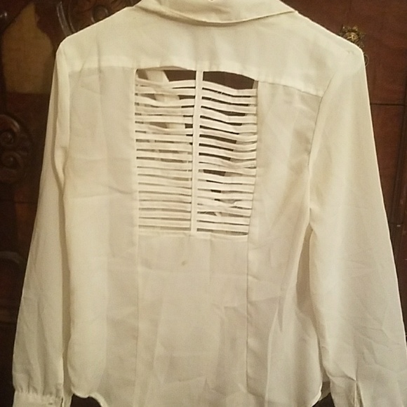 Caged Back Button up - Picture 2 of 2