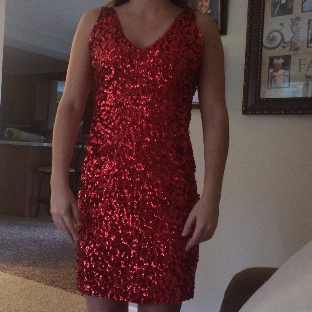 BRAND NEW. Red Sequin Dress