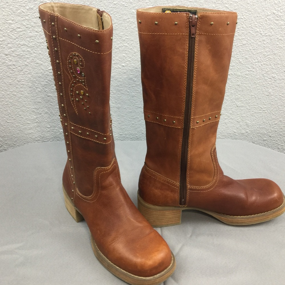 Seychelles chestnut brown leather knee high boots