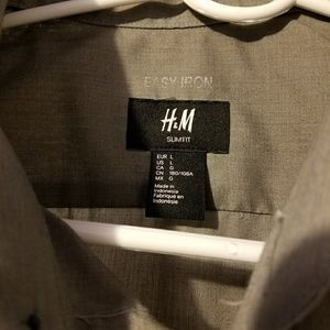H&M button up shirt grey size large