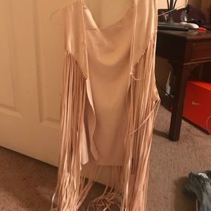 Faux Leather Fringe Vest