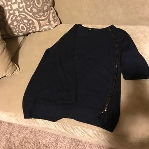 Navy blue sweater with zipper