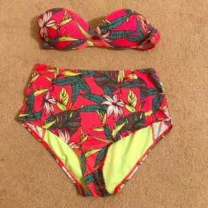 Floral River Island High Waisted Bikini