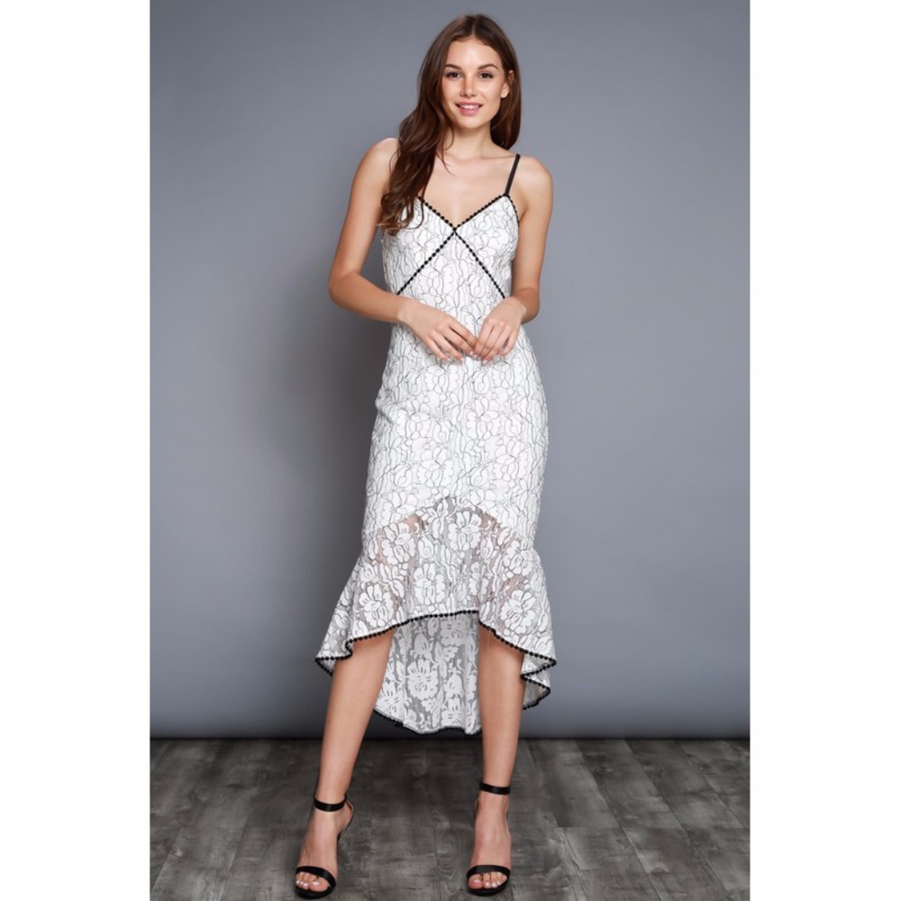 Black and white sexy mermaid dress