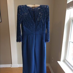 Full length navy blue gown
