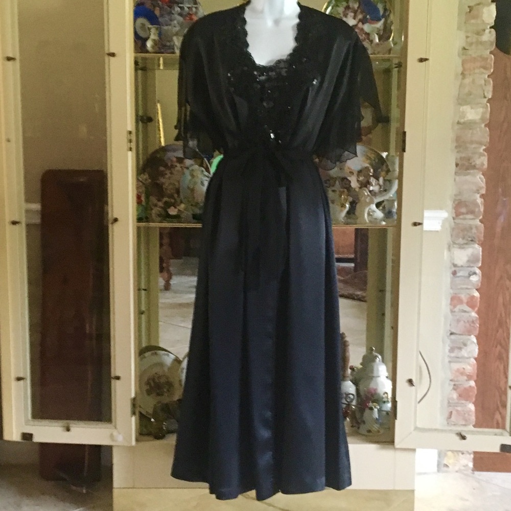 VINTAGE CINEMA EXOILE PEIGNOIR SET NIGHTGOWN ROBE