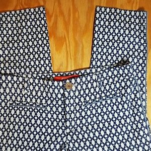 Anthropologie Cartonnier blue and cream ankle pant Anthropologie Cartonnier blue and cream ankle pant