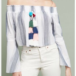 anthropology lilka Pom tassel playa peasant top anthropology lilka Pom tassel playa peasant top