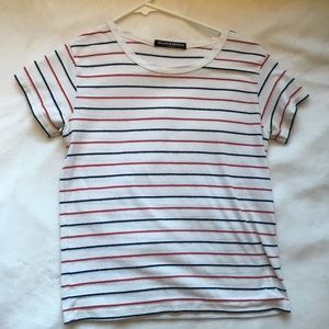 red white and blue striped Brandy Melville tshirt