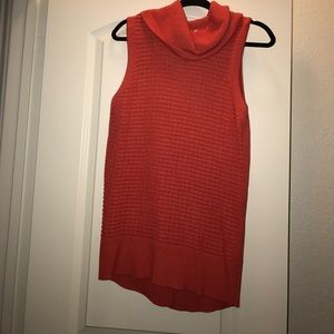 Orange sleeveless sweater vest