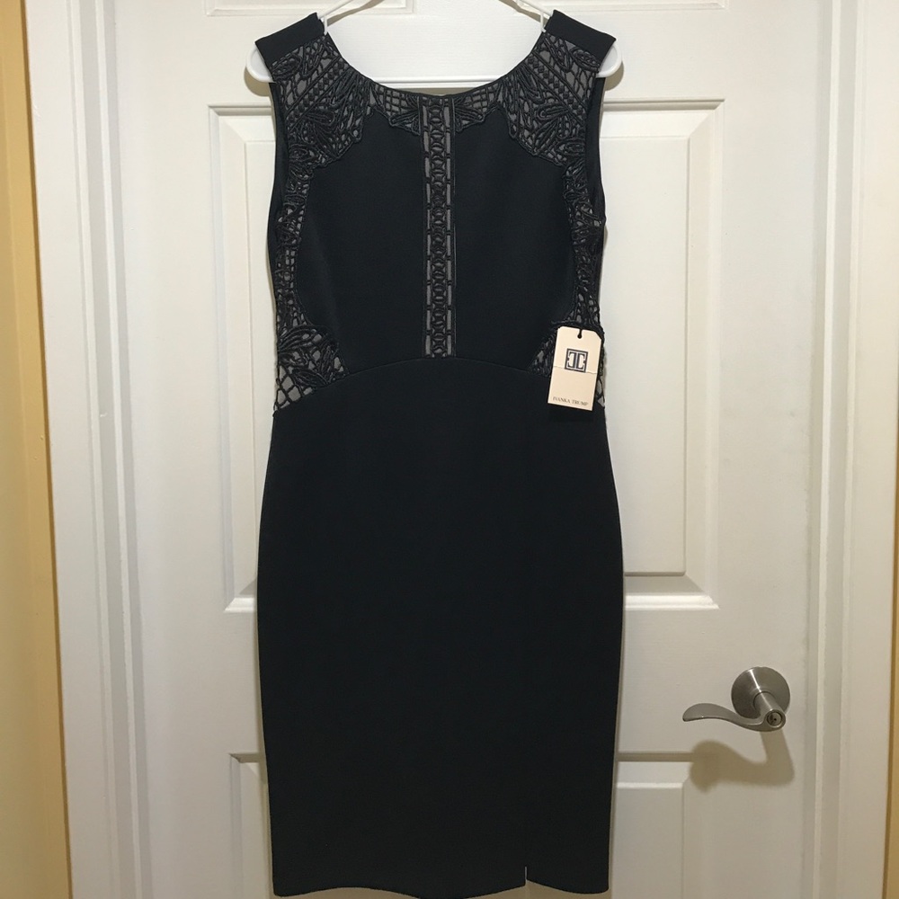 Brand new Ivanka Trump scuba lace inlay LBD