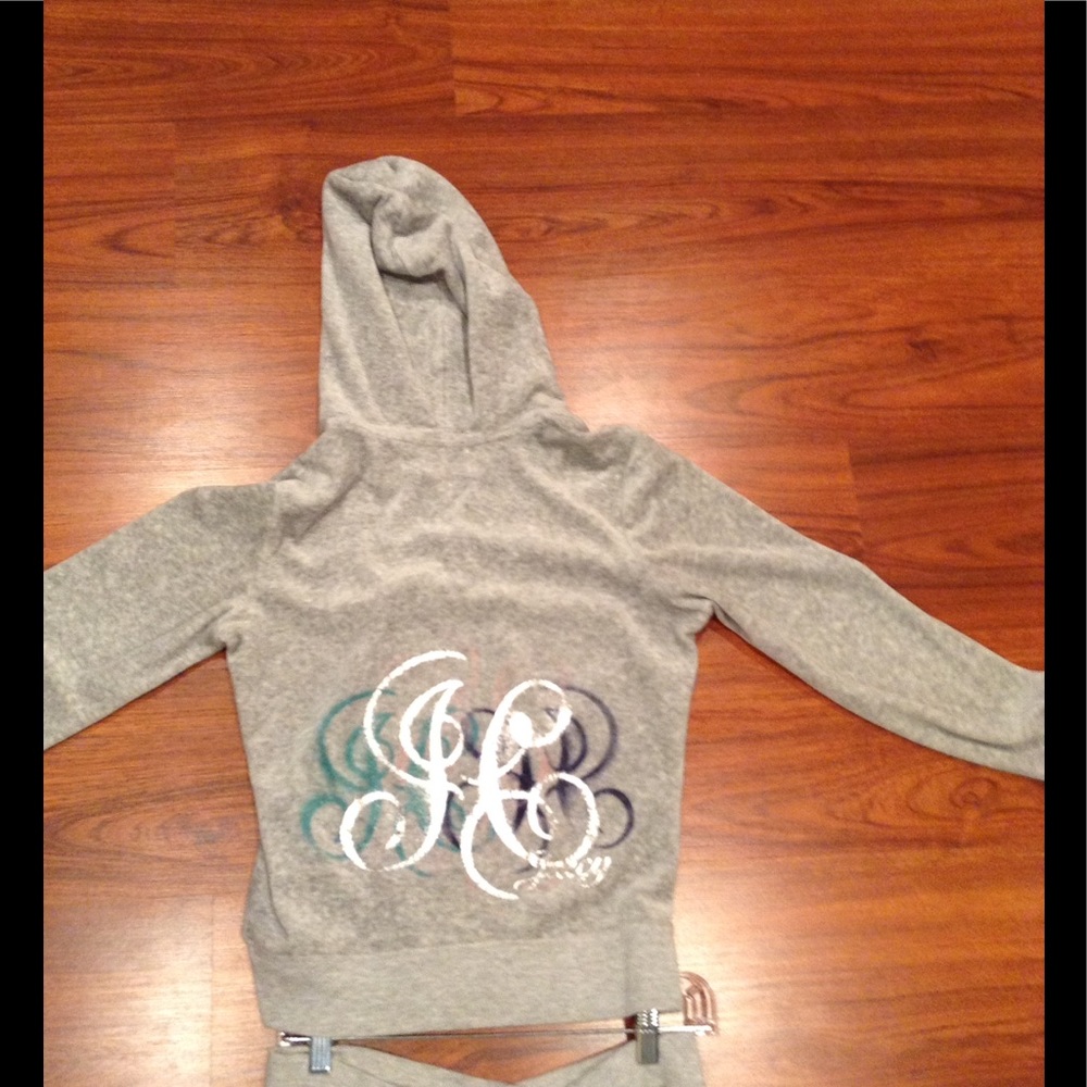 Juicy Velour light Grey zip up Hoodie
