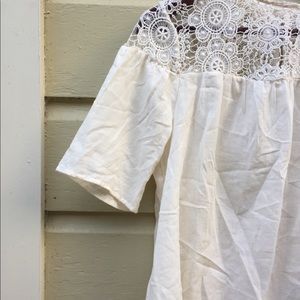 Lace/cotton white top