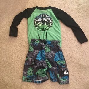 Boys swim trunks and top