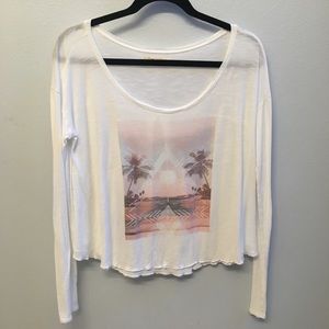 Hollister Pastel Beach Graphic Long Sleeve