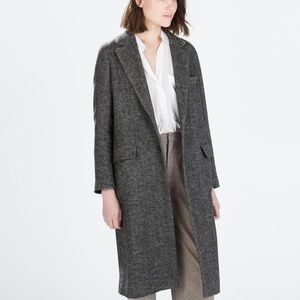 zara herringbone coat